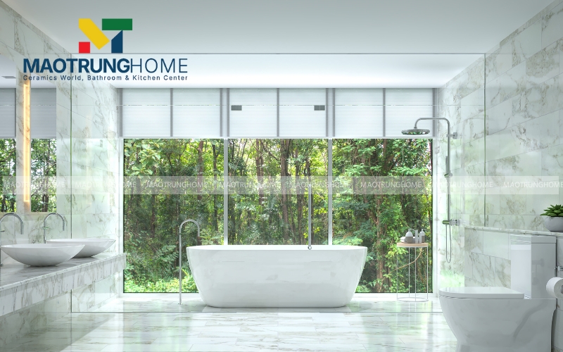 Gạch Porcelain vân đá Marble trắng