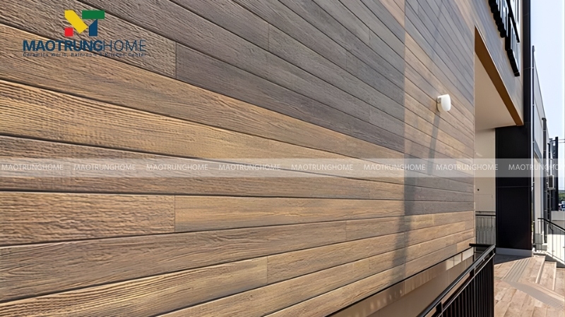 Mẫu gạch giả gỗ ốp tường rào