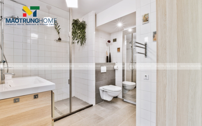 Sàn nhà vệ sinh ốp gạch Porcelain chống thấm