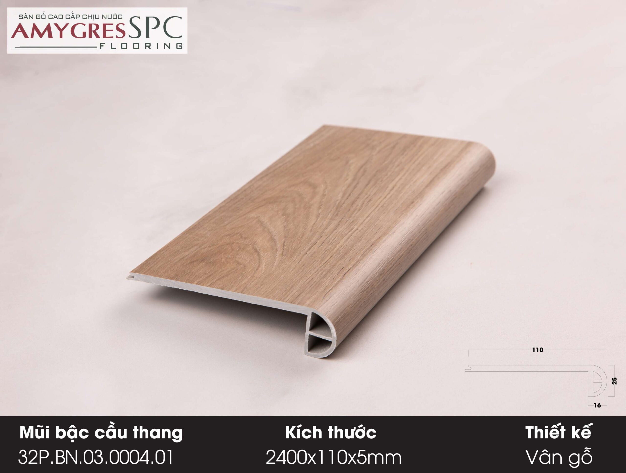 Phụ kiện AMYGRES SPC 240x11 Mũi bậc cầu thang 32.P.BN.03.0004.01