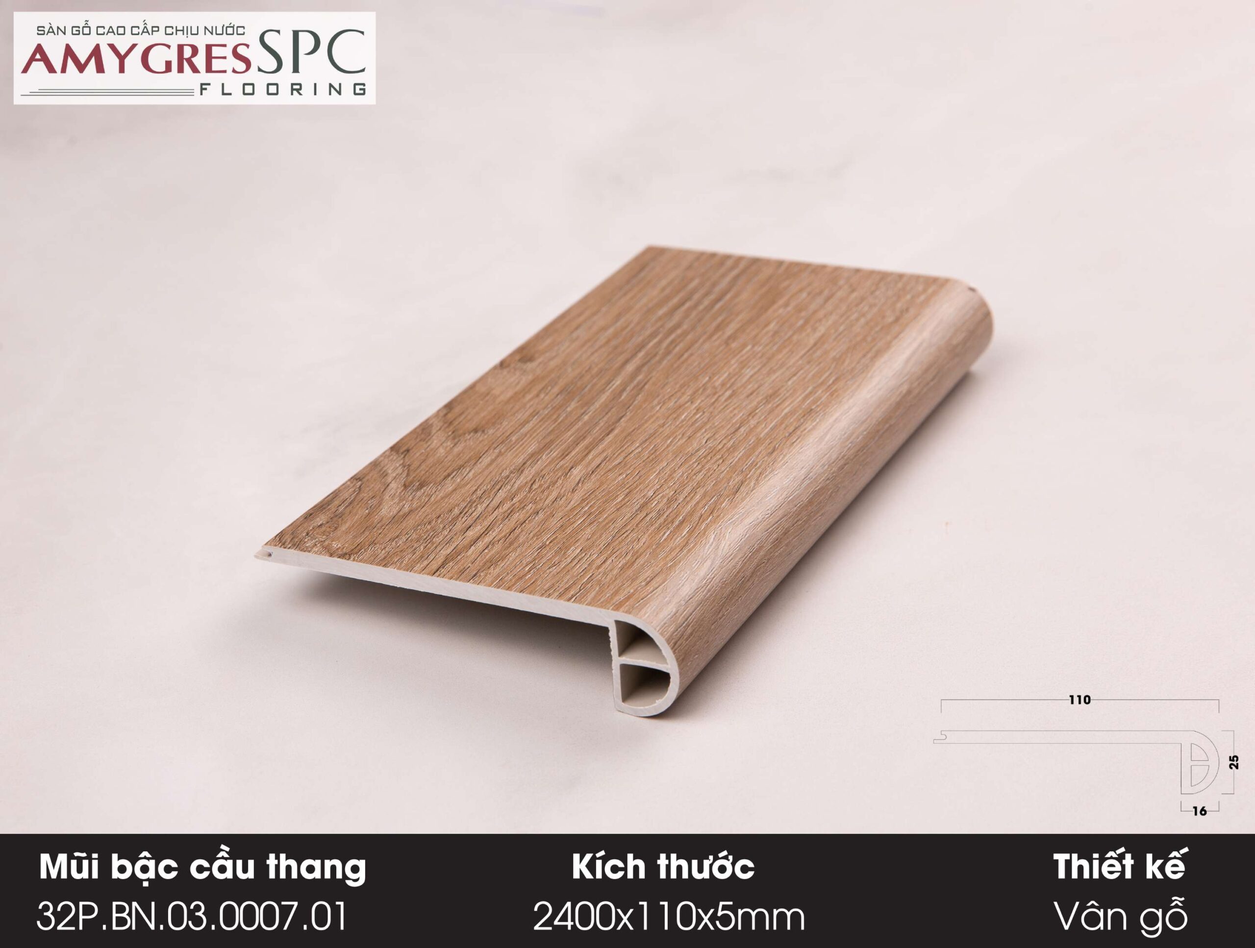 Phụ kiện AMYGRES SPC 240x11 Mũi bậc cầu thang 32.P.BN.03.0007.01
