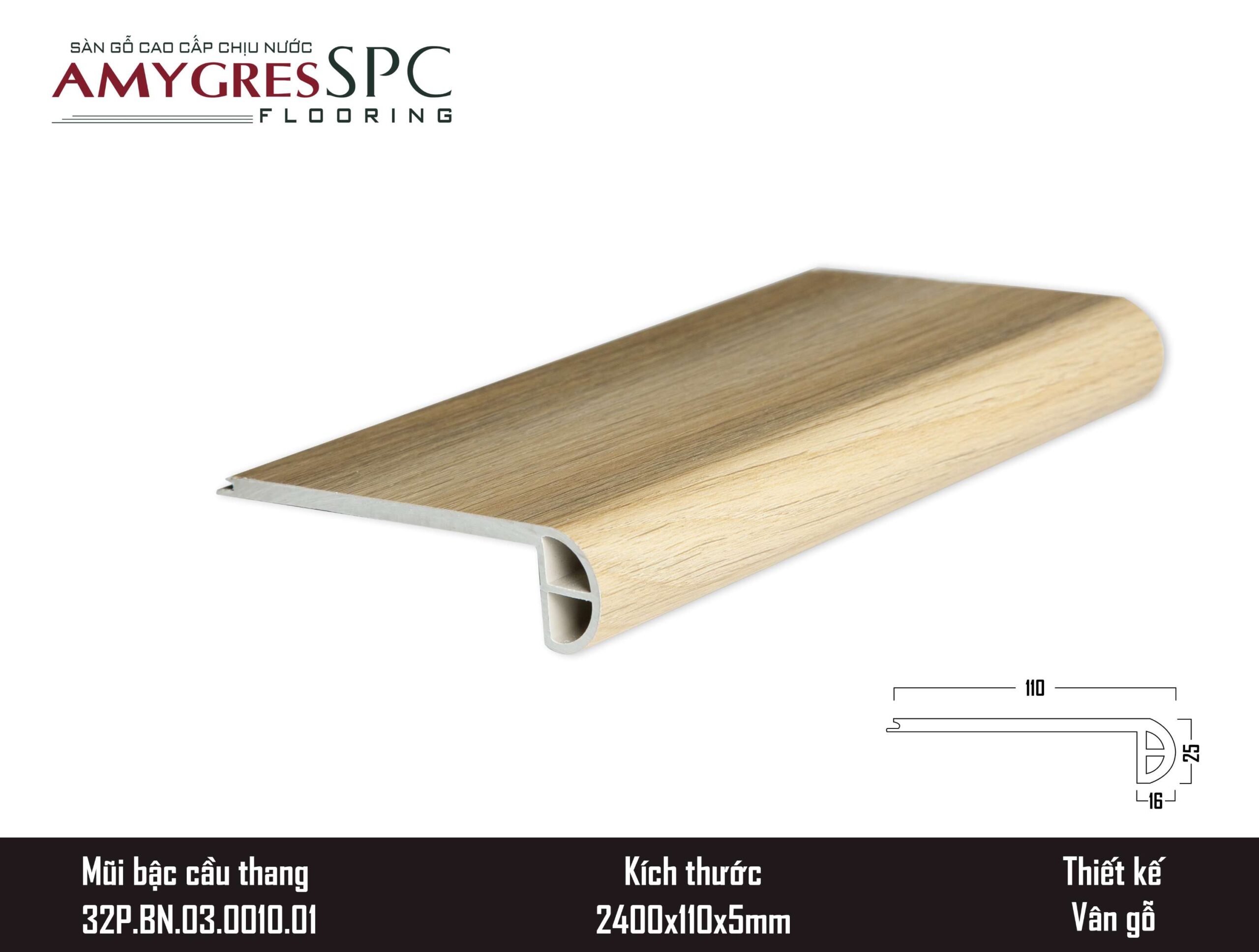 Phụ kiện AMYGRES SPC 240x11 Mũi bậc cầu thang 32P.BN.03.0010.01