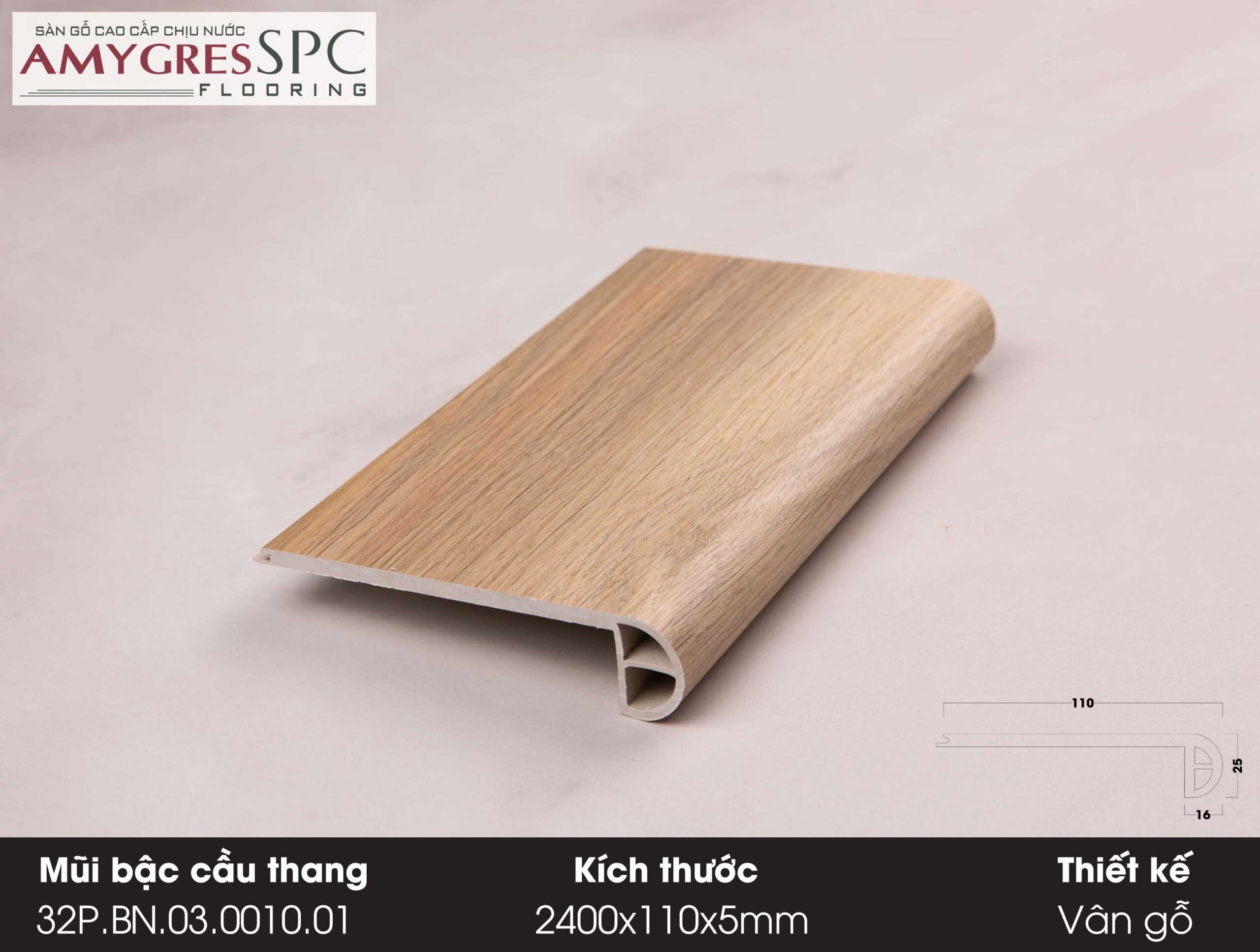 Phụ kiện AMYGRES SPC 240x11 Mũi bậc cầu thang 32.P.BN.03.0010.01
