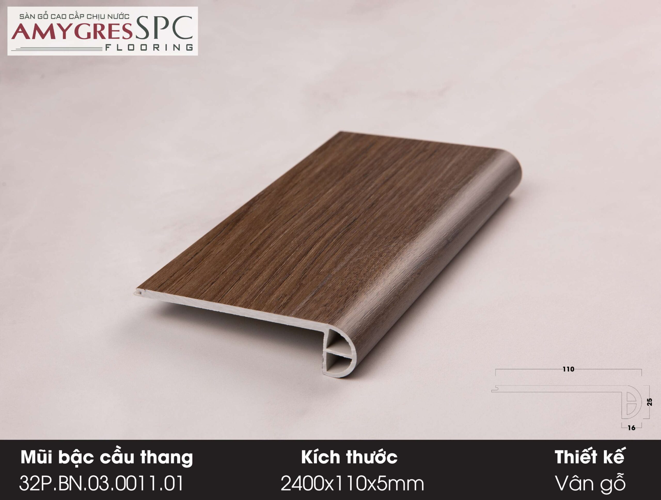 Phụ kiện AMYGRES SPC 240x11 Mũi bậc cầu thang 32.P.BN.03.0011.01