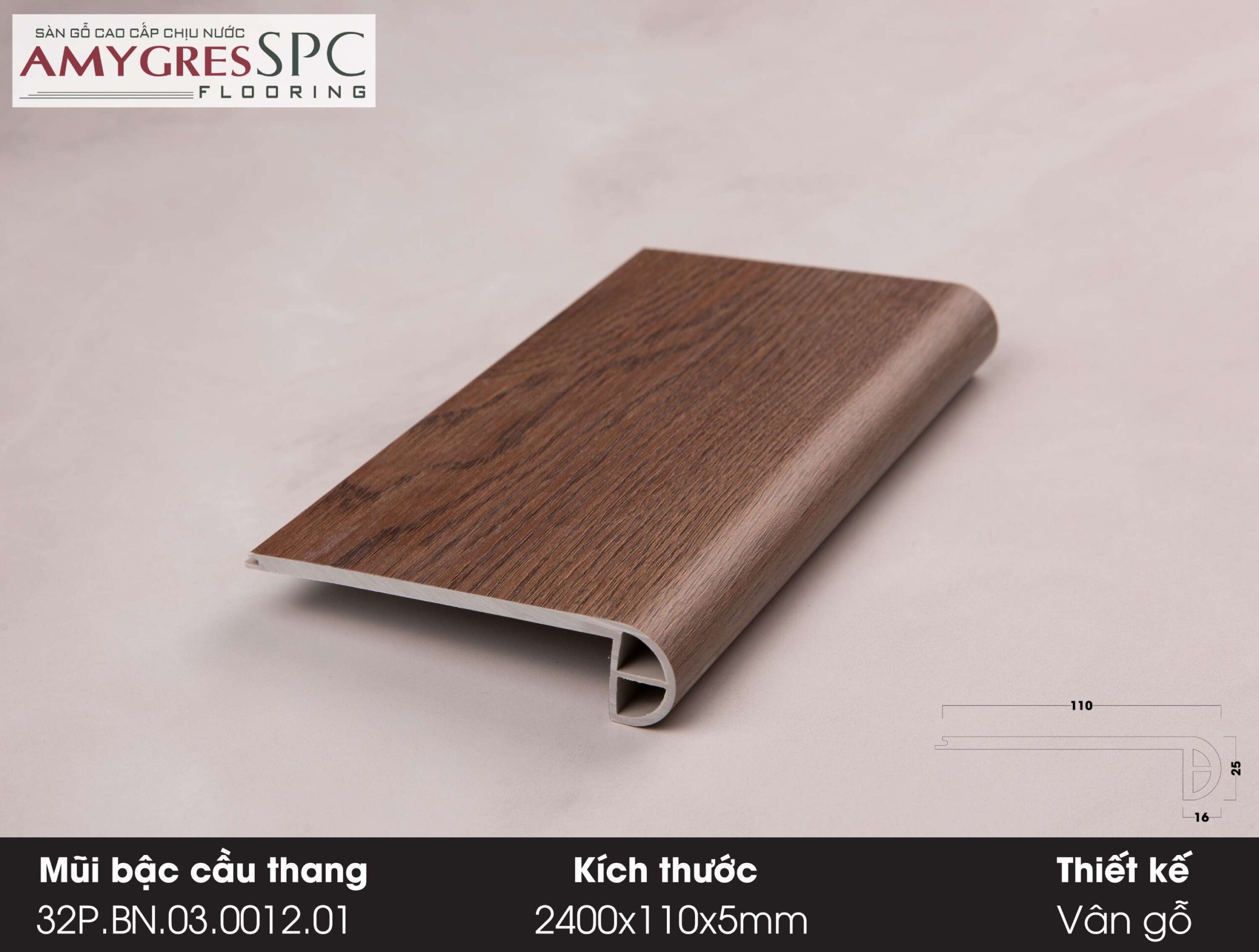 Phụ kiện AMYGRES SPC 240x11 Mũi bậc cầu thang 32.P.BN.03.0012.01