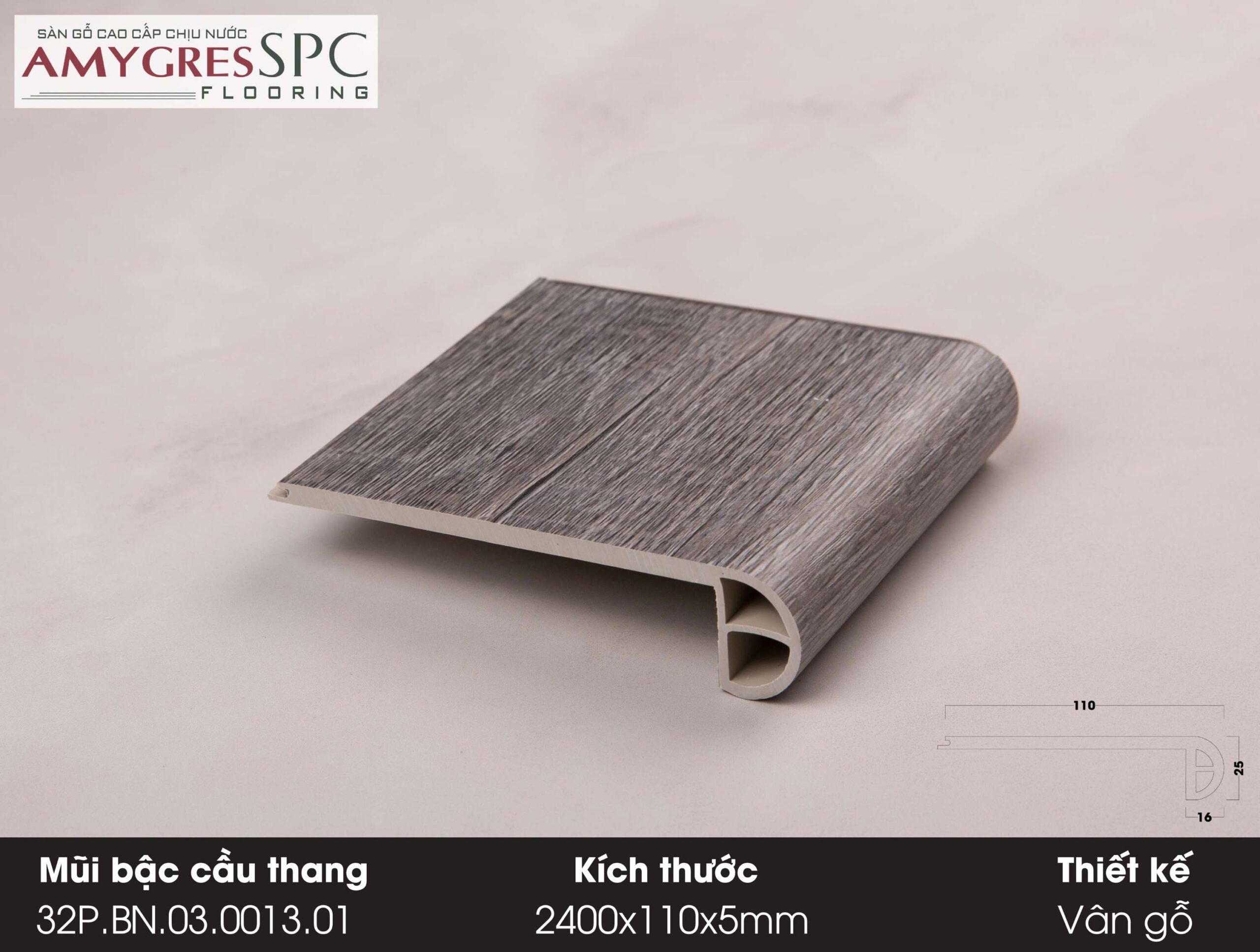 Phụ kiện AMYGRES SPC 240x11 Mũi bậc cầu thang 32.P.BN.03.0013.01