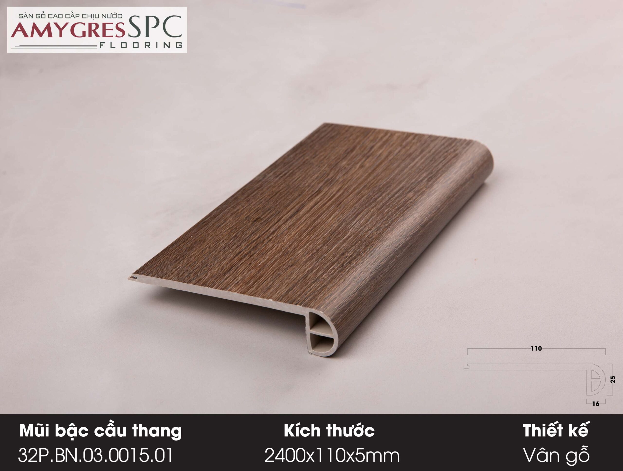 Phụ kiện AMYGRES SPC 240x11 Mũi bậc cầu thang 32.P.BN.03.0015.01