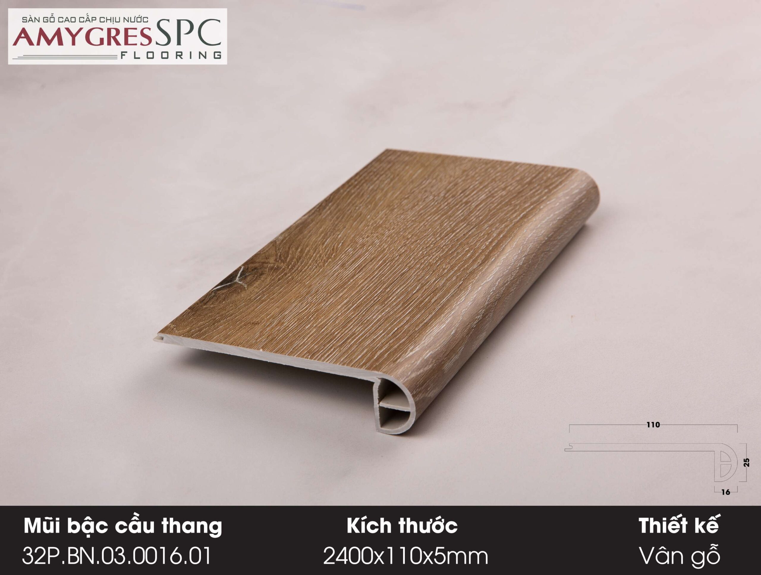 Phụ kiện AMYGRES SPC 240x11 Mũi bậc cầu thang 32.P.BN.03.0016.01