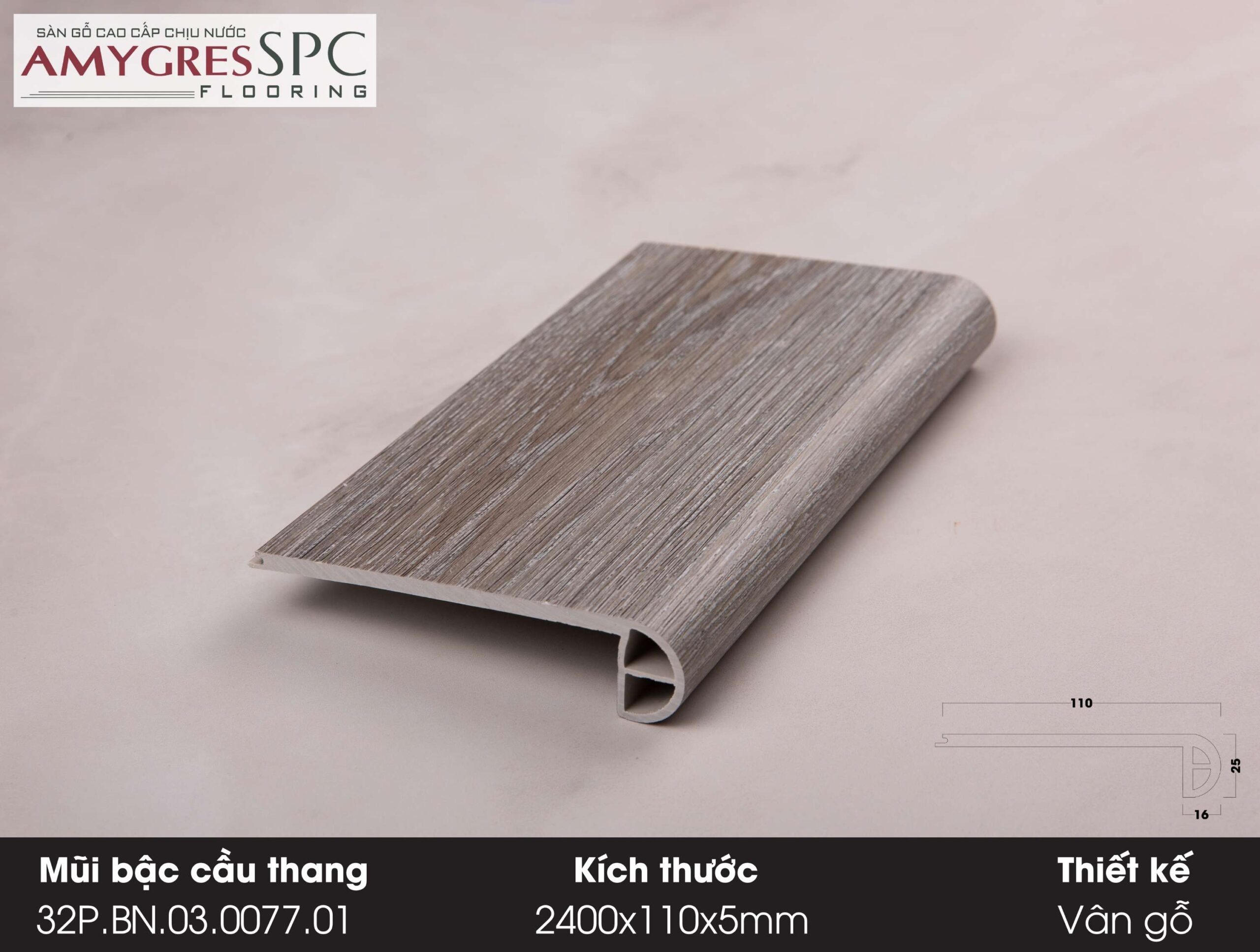 Phụ kiện AMYGRES SPC 240x11 Mũi bậc cầu thang 32.P.BN.03.0077.01