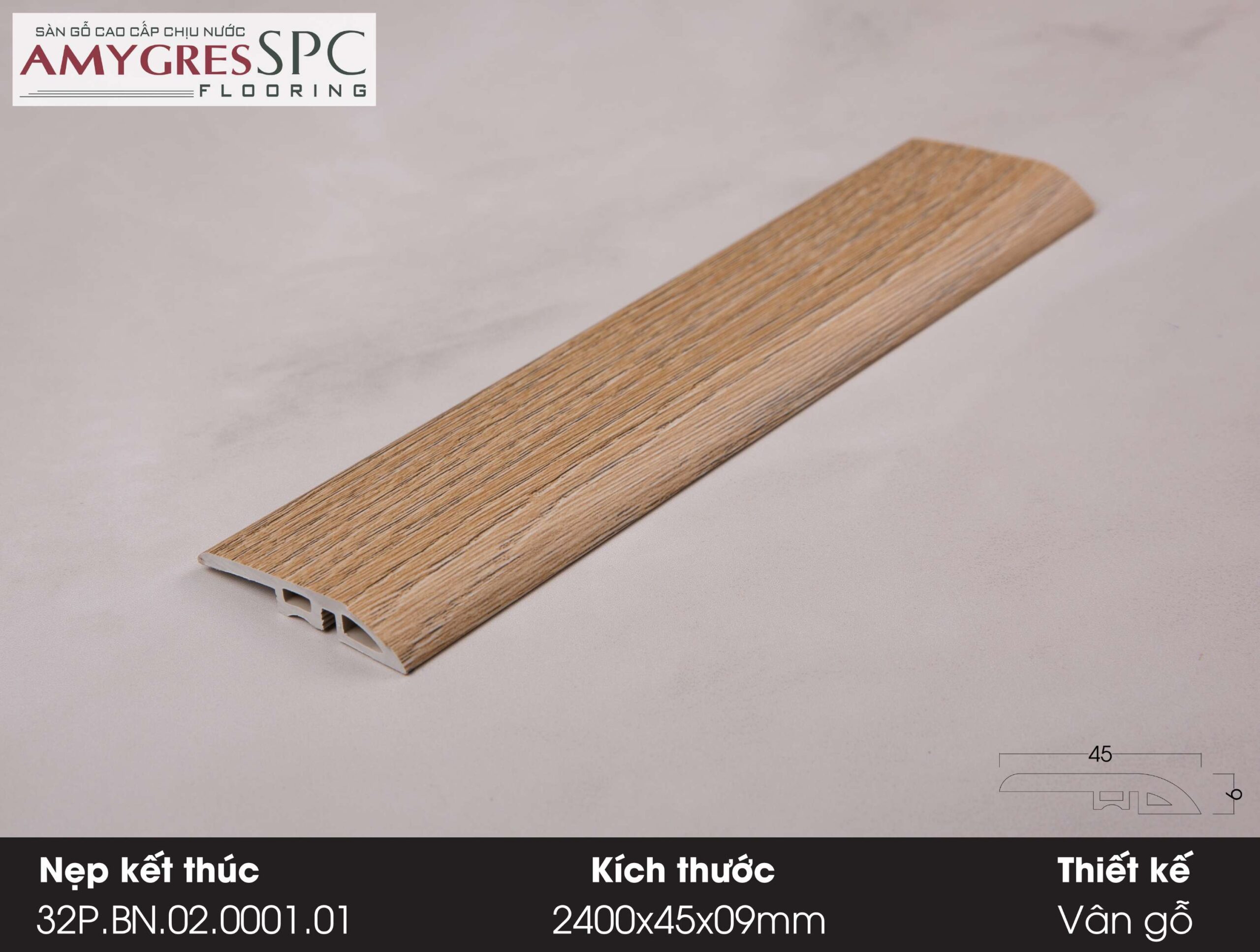 Phụ kiện AMYGRES SPC 1400x45 Nẹp kết thúc 32P.BN.02.0001.01