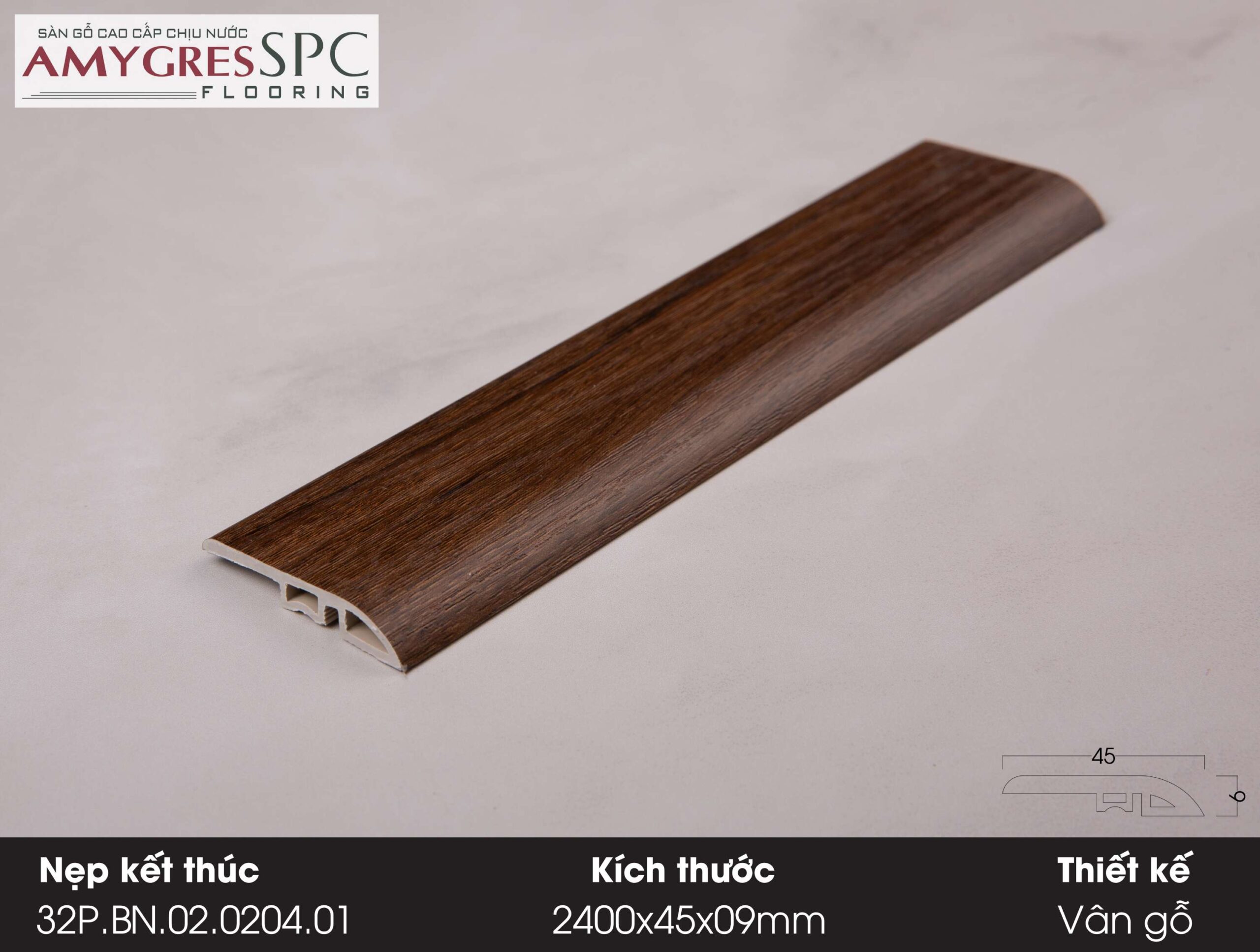 Phụ kiện AMYGRES SPC 1400x45 Nẹp kết thúc 32P.BN.02.0204.01