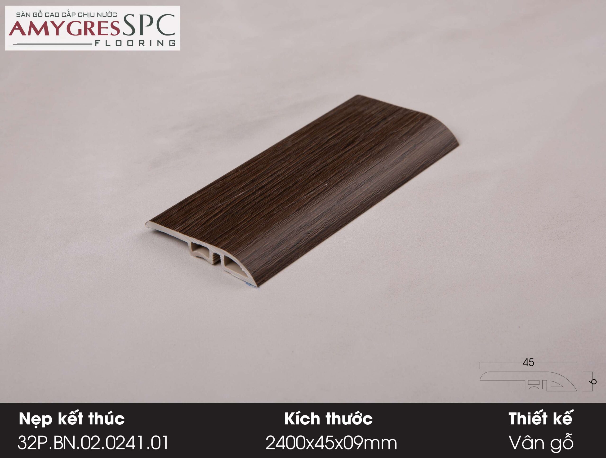 Phụ kiện AMYGRES SPC 1400x45 Nẹp kết thúc 32P.BN.02.0241.01