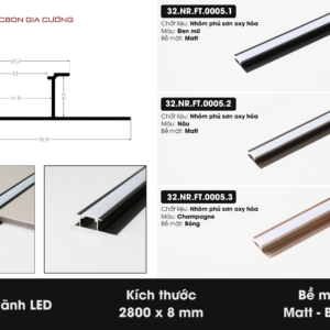 Phụ kiện 2800 Nẹp rãnh LED 32.NR.FT.0005.1