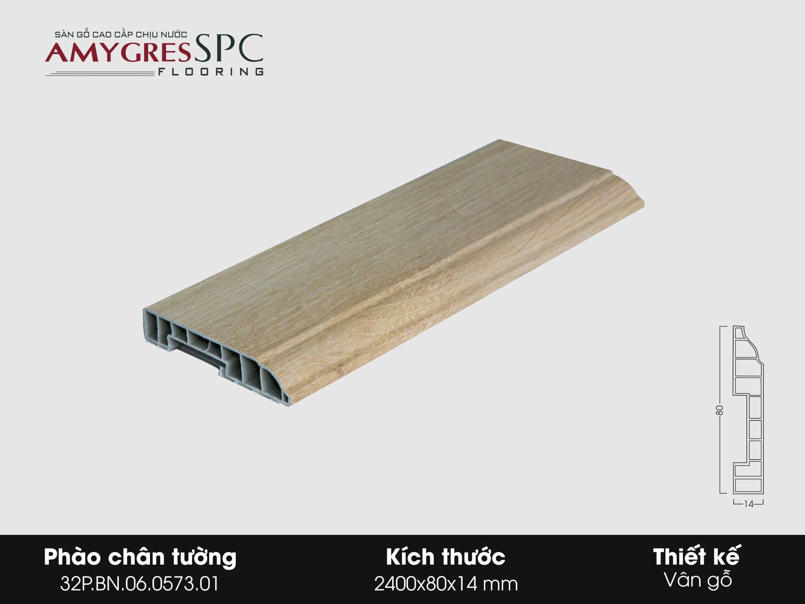 Phụ kiện Amygres SPC 2400x80 Phào chân tường 32P.BN.06.0573.01