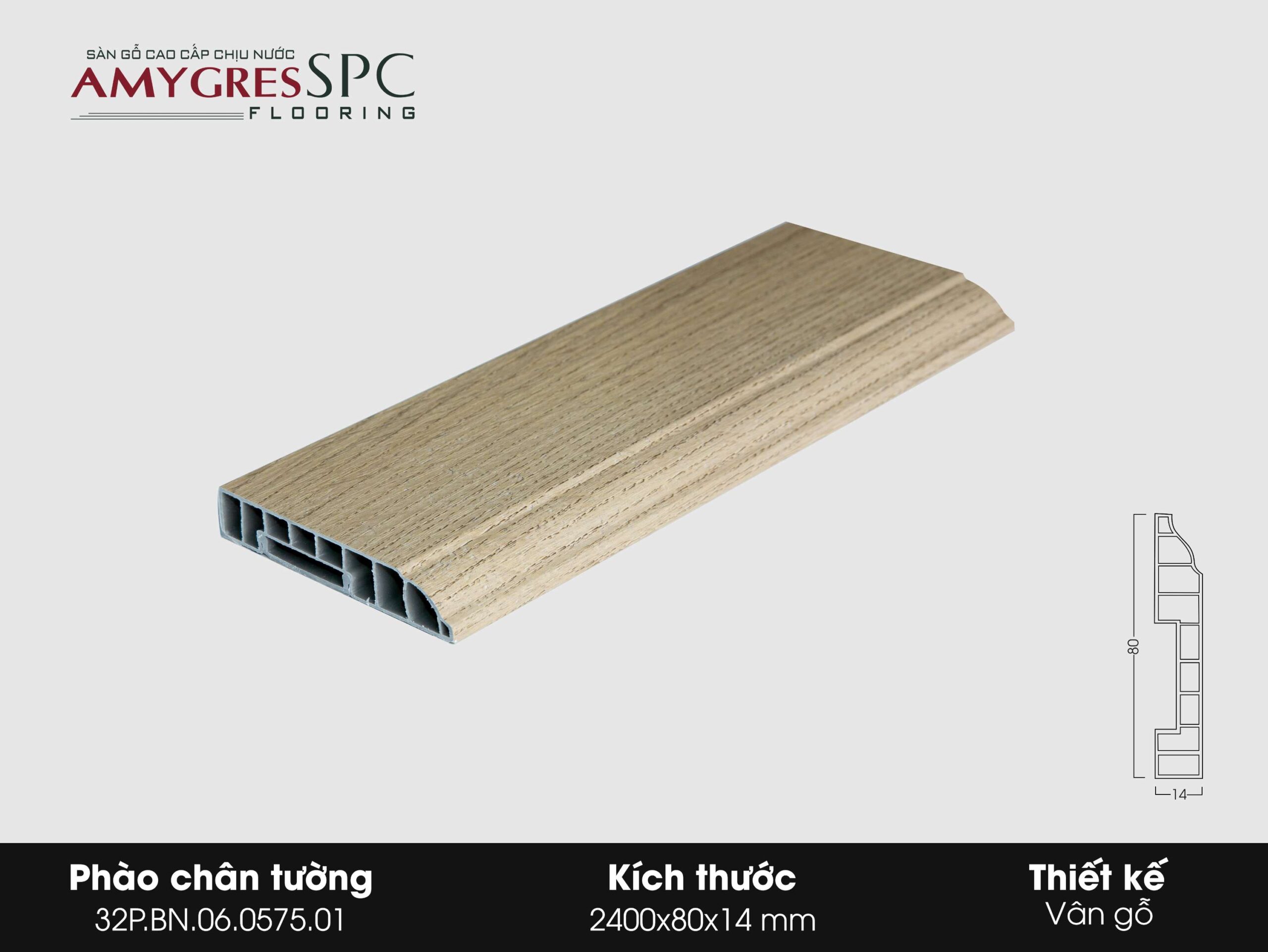 Phụ kiện Amygres SPC 2400x80 Phào chân tường 32P.BN.06.0575.01