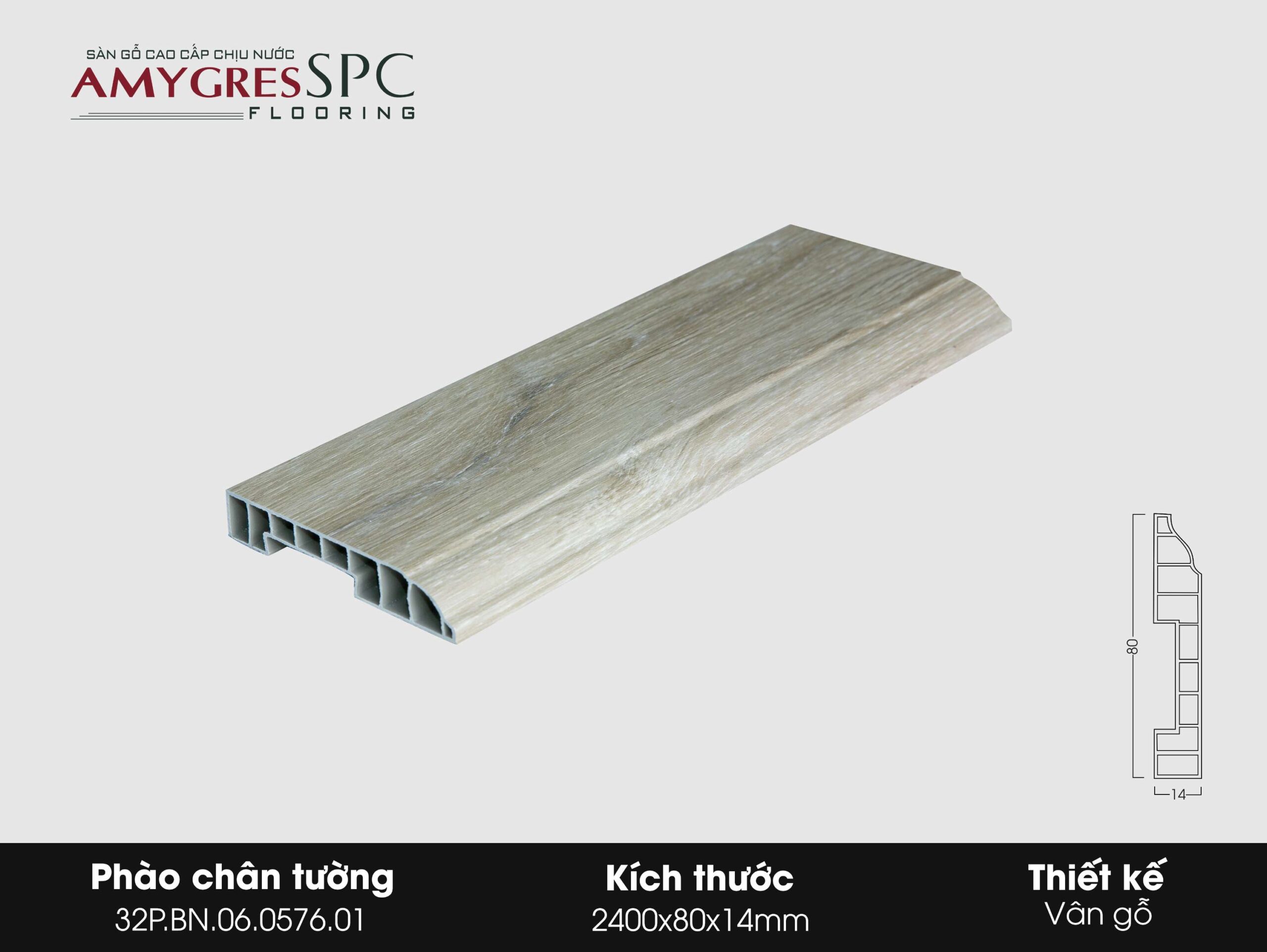 Phụ kiện Amygres SPC 2400x80 Phào chân tường 32P.BN.06.0576.01