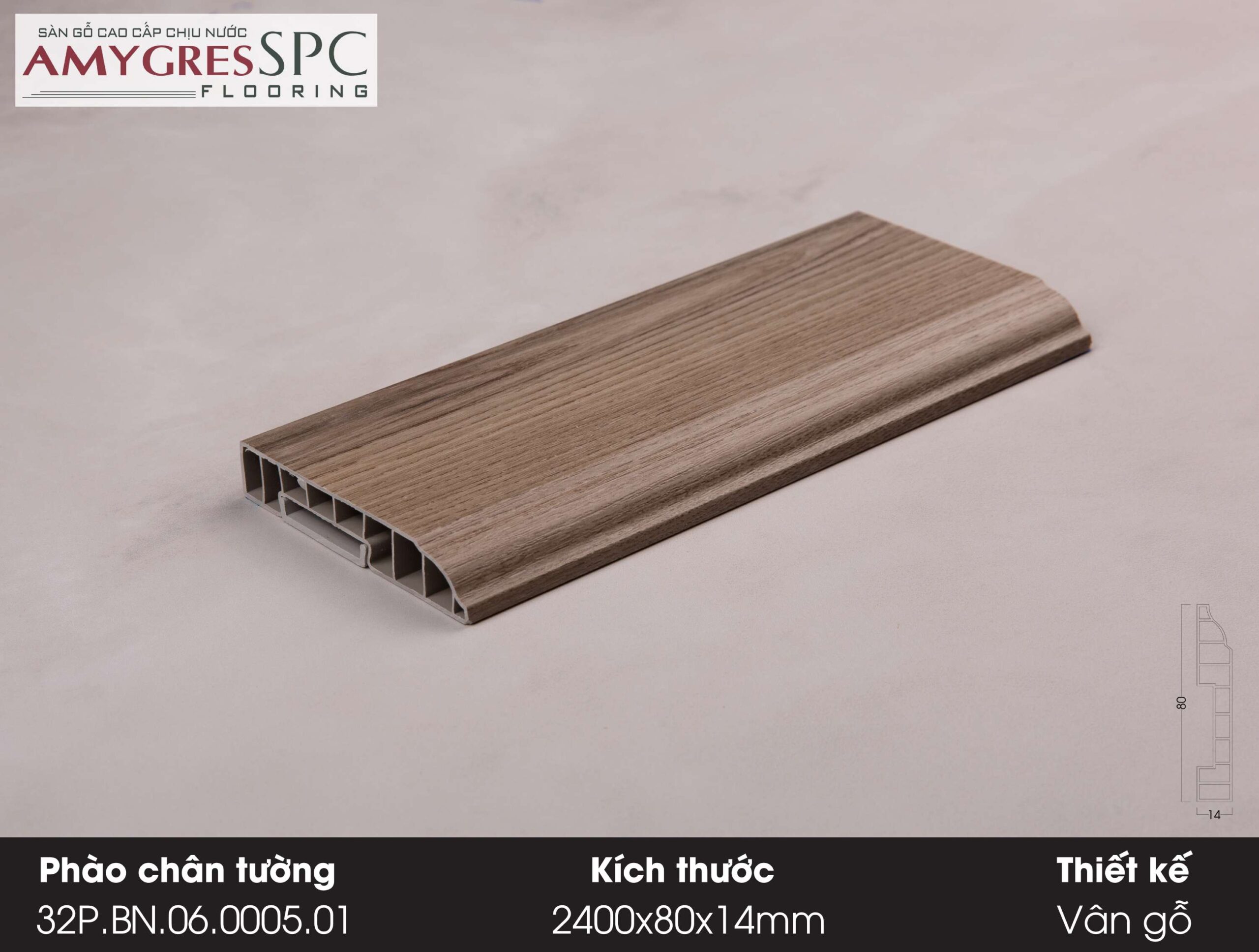 Phụ kiện AMYGRES SPC 2400x80 Phào chân tường 32P.BN.06.0005.01