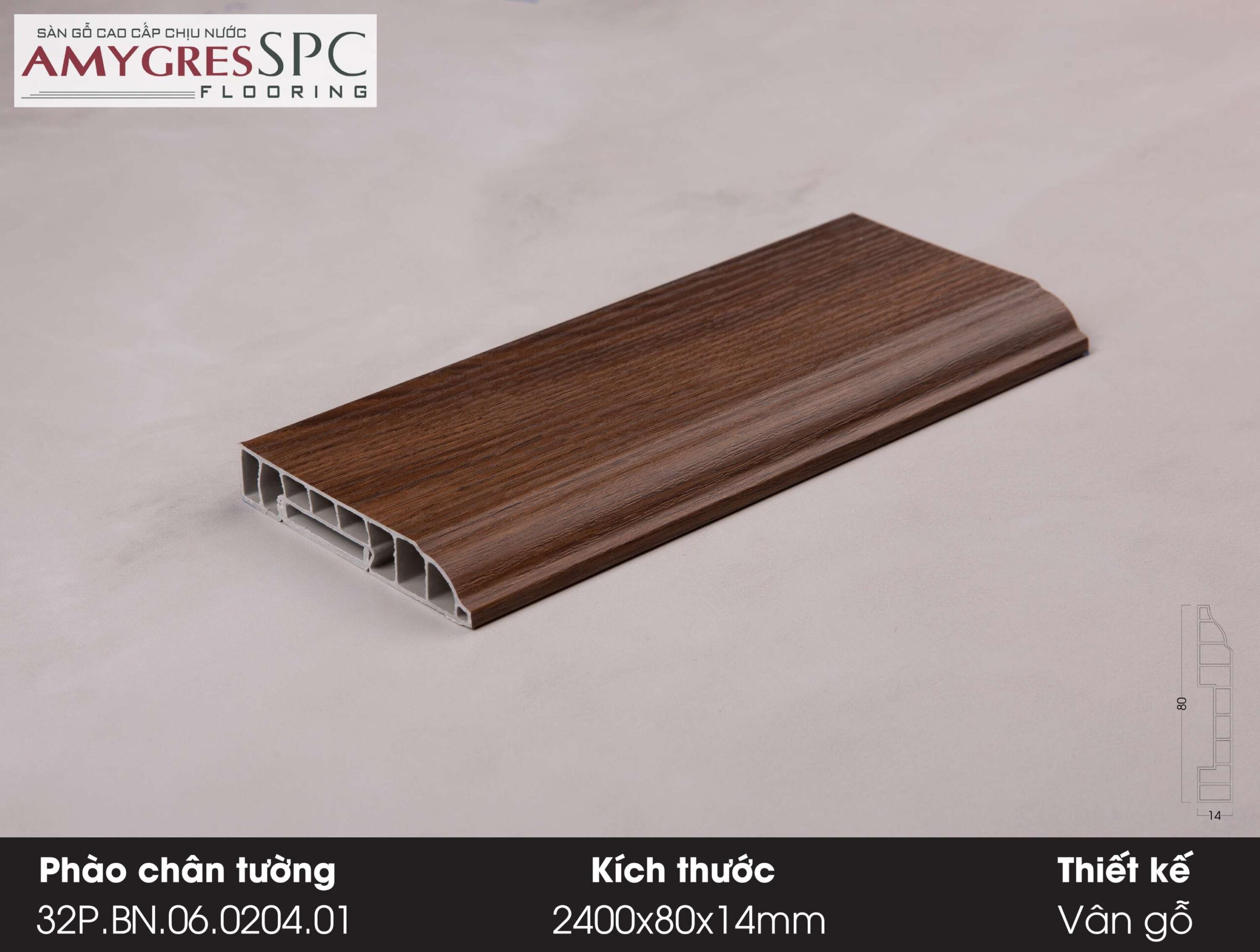 Phụ kiện AMYGRES SPC 2400x80 Phào chân tường 32P.BN.06.0204.01