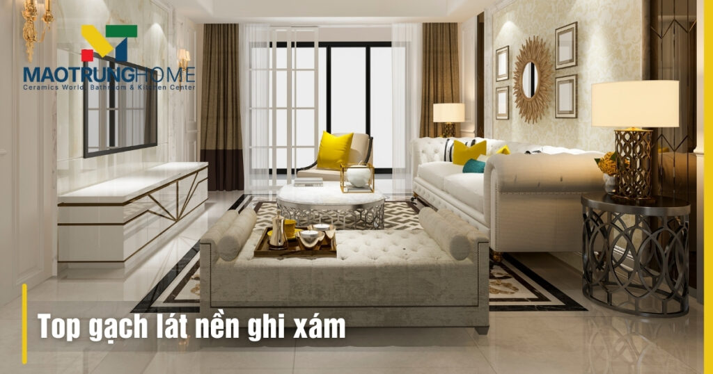 Top gạch lát nền màu ghi xám