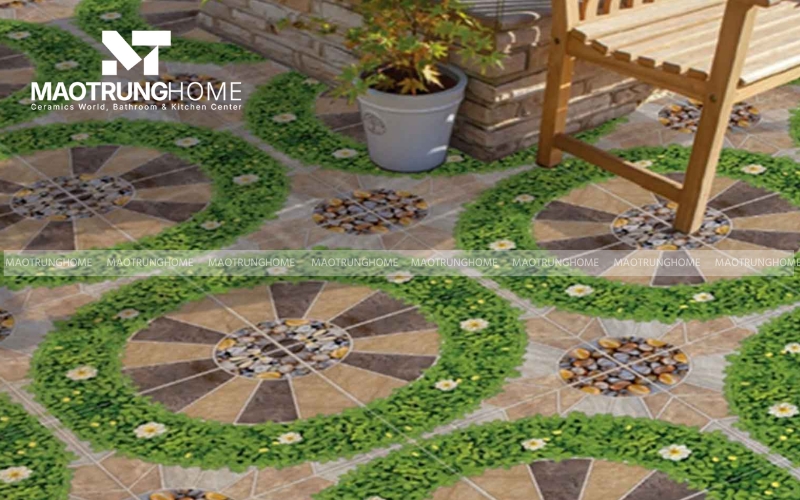 Vẻ đẹp mộc mạc của gạch ngoài trời tông xanh lá cây tự nhiên