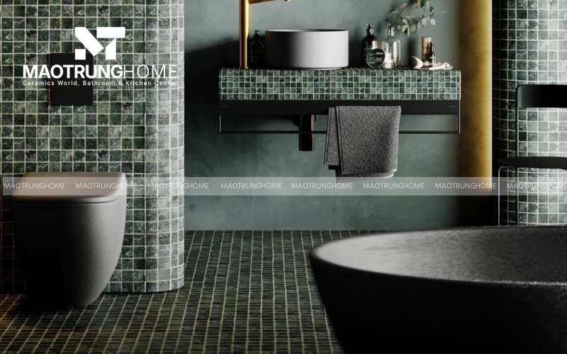 Gạch sần màu xanh