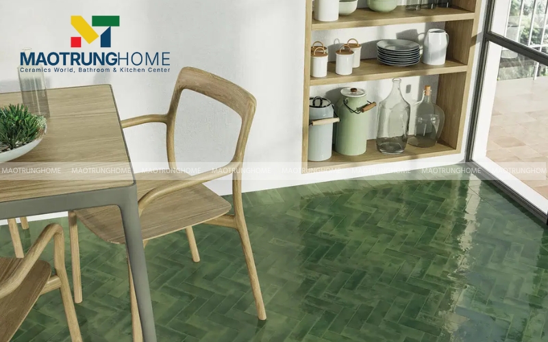 Gạch vân gỗ xanh lá cây