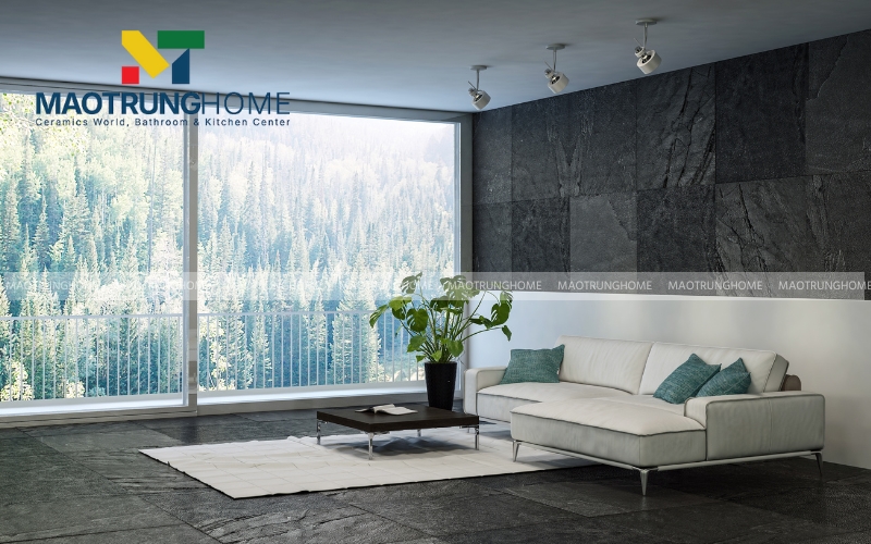 Bề mặt men mờ của gạch vân bê tông 80x80cm chống trơn hiệu quả