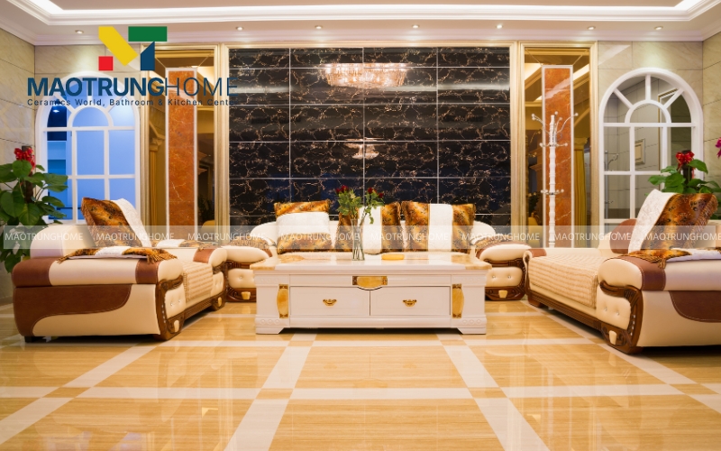 Tạo điểm nhấn phá cách với mẫu gạch bông 80x80cm cho phòng khách