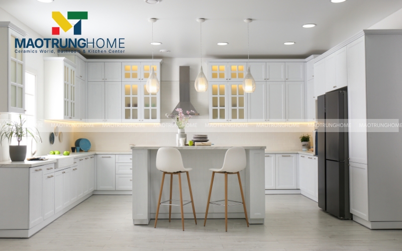 Gạch xám khói men Matt cho phòng bếp sạch sẽ và dễ dàng vệ sinh