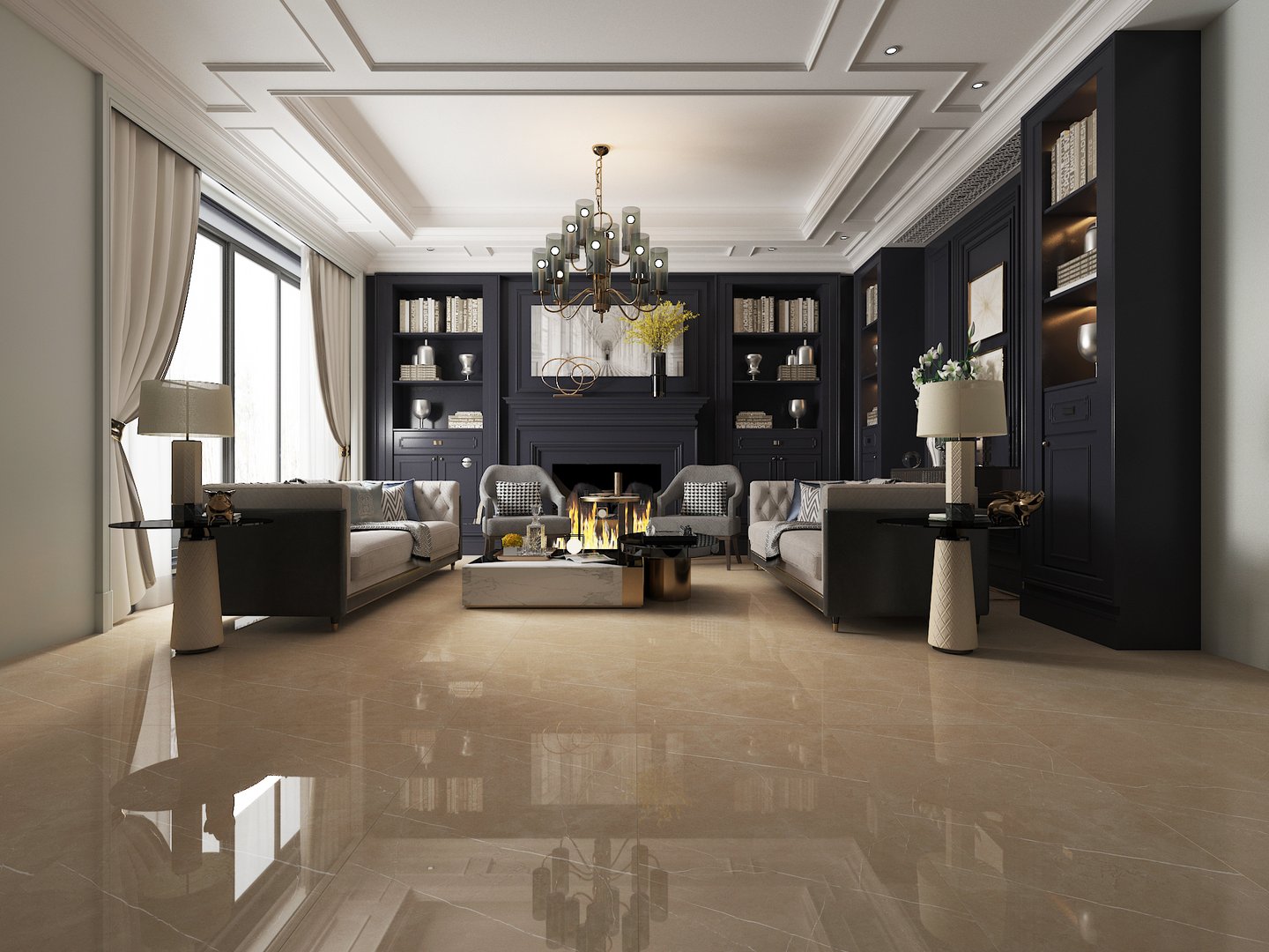 Gạch Hoàn Mỹ Vân đá Marble 60x120 31054 - Ảnh 4