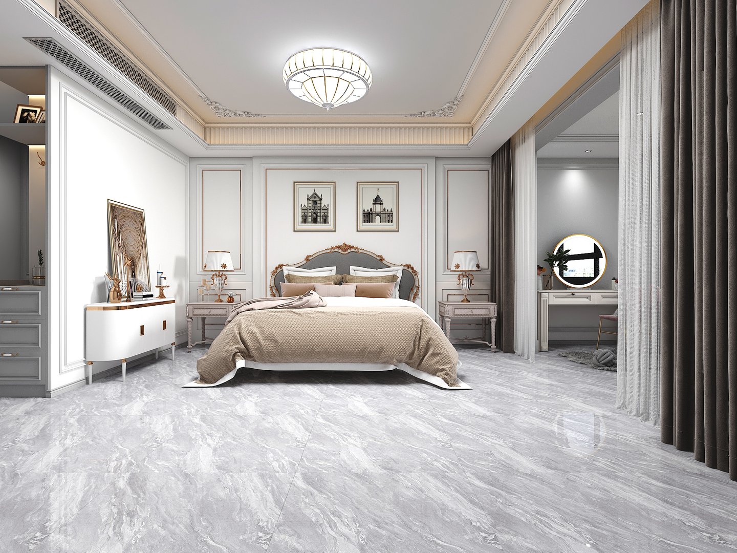 Gạch Hoàn Mỹ Vân đá Marble 80x80 34056 - Ảnh 2