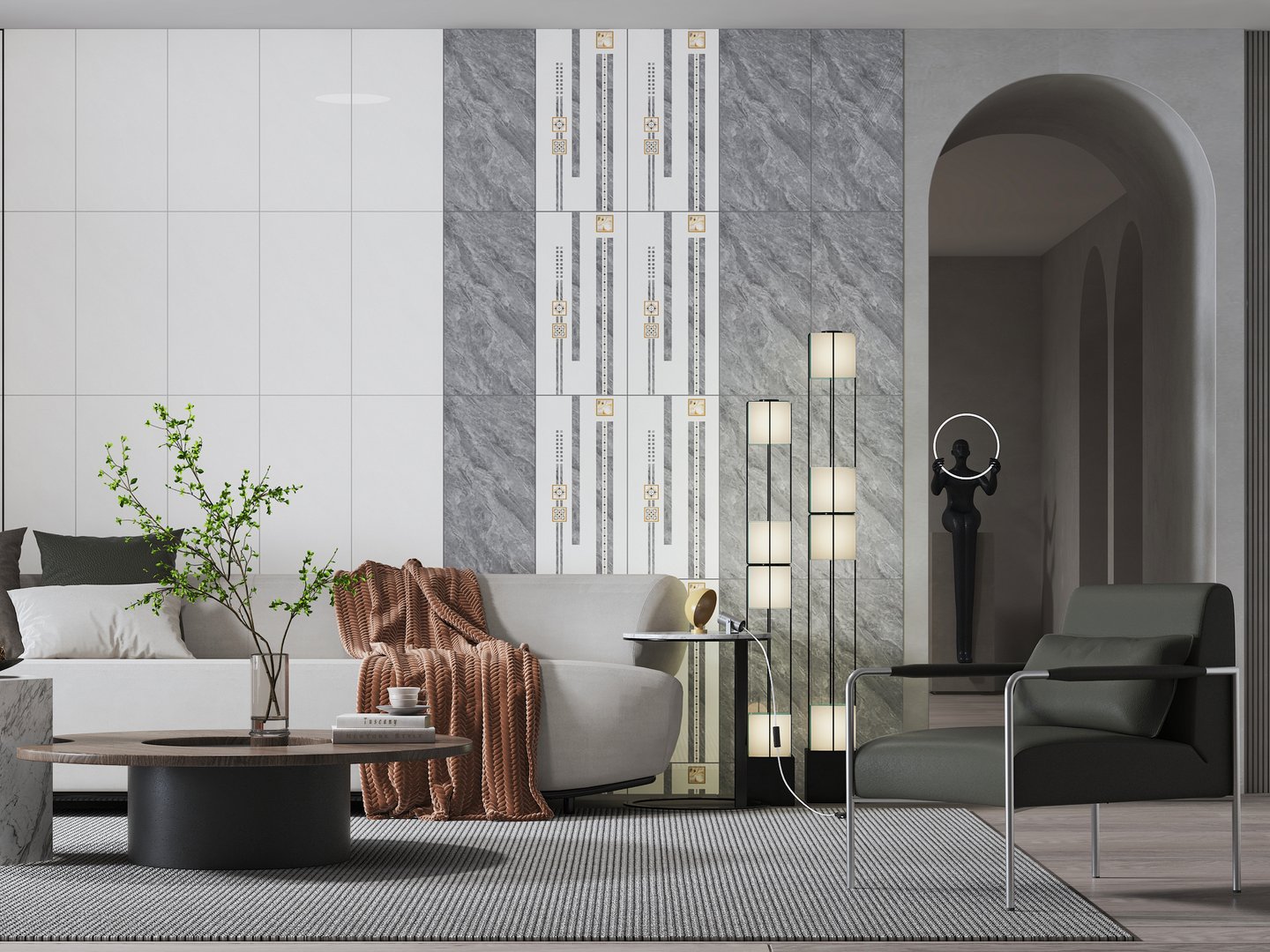 Gạch Hoàn Mỹ Vân đá Marble 30x60 68206 - Ảnh 2