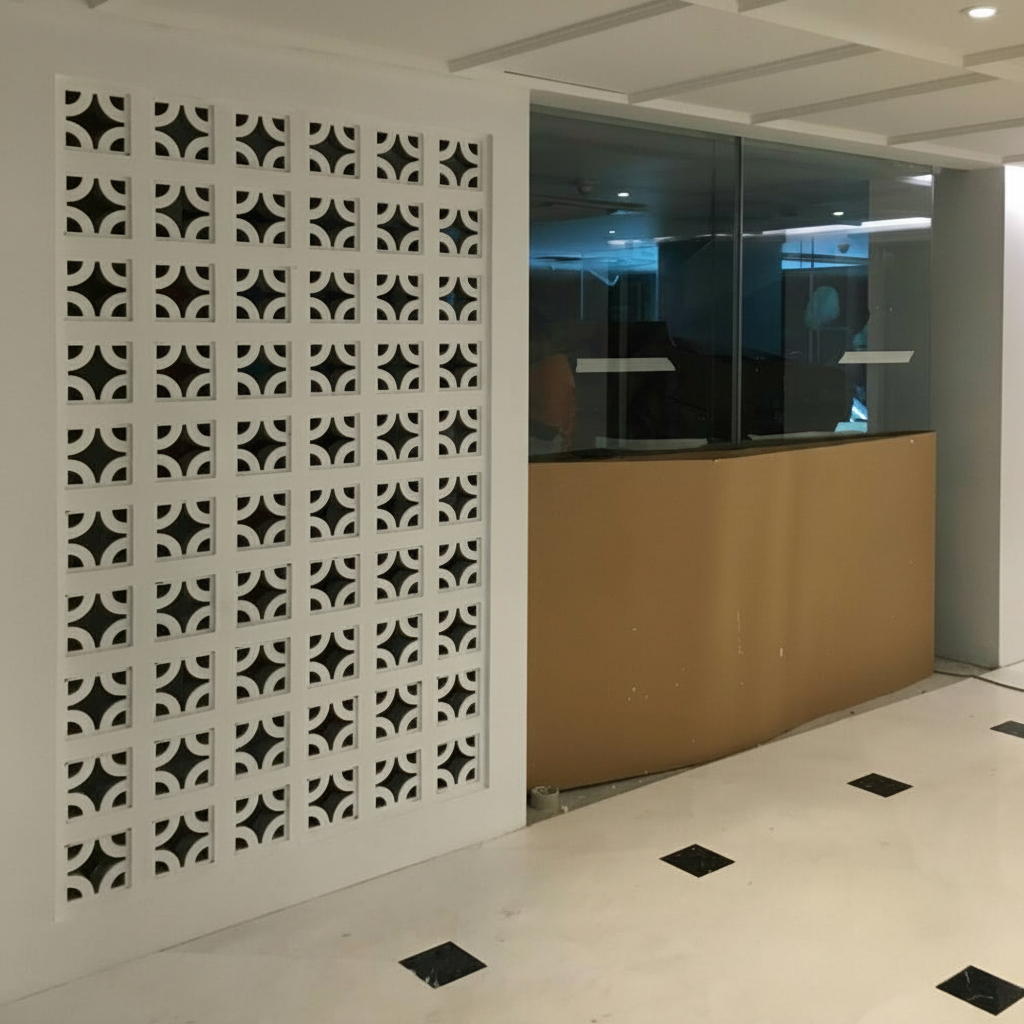 Gạch bông gió bông gió trắng 19x19 VCB-005-1000 - Ảnh 2