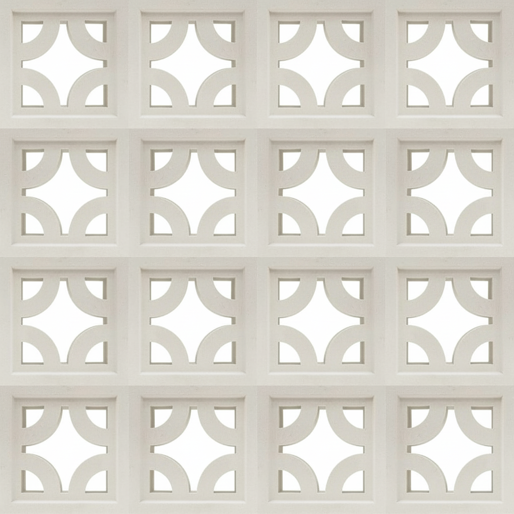 Gạch bông gió bông gió trắng 19x19 VCB-005-1000 - Ảnh 3