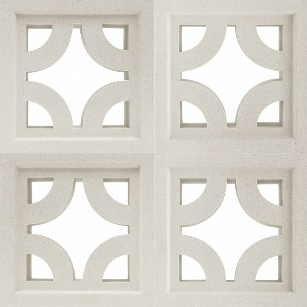 Gạch bông gió bông gió trắng 19x19 VCB-005-1000 - Ảnh 5