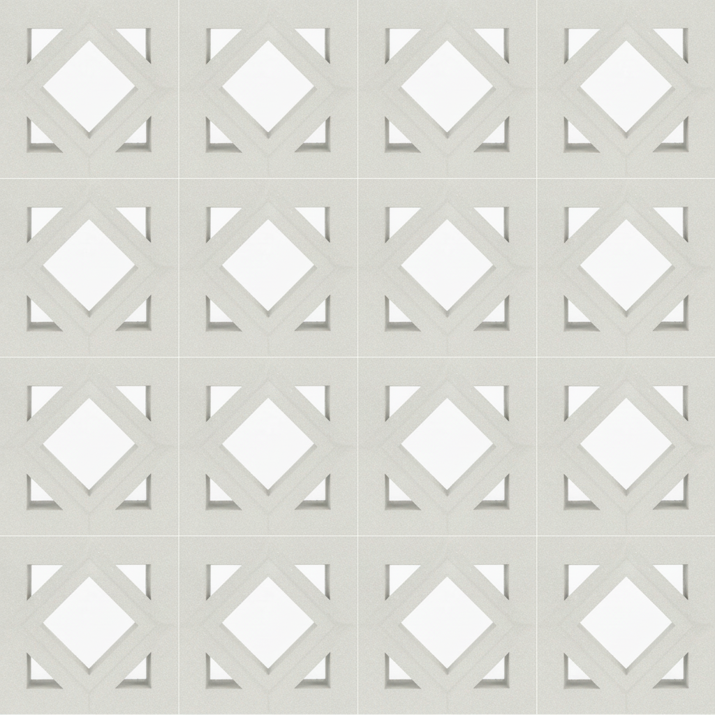 Gạch bông gió bông gió trắng 19x19 VCB-024-1000 - Ảnh 2