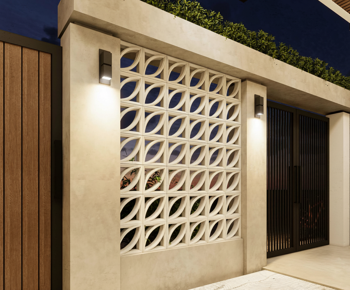 Gạch bông gió bông gió xi măng 29x29 VCB30-016 3D Leaf - Ảnh 5