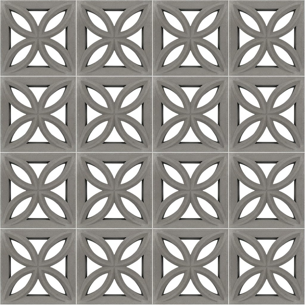 Gạch bông gió bông gió xi măng 29x29 VCB30-017 3D - Ảnh 2