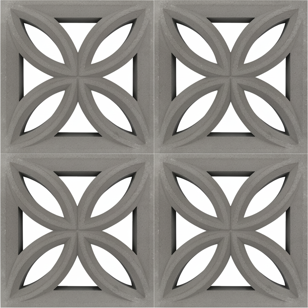 Gạch bông gió bông gió xi măng 29x29 VCB30-017 3D - Ảnh 3