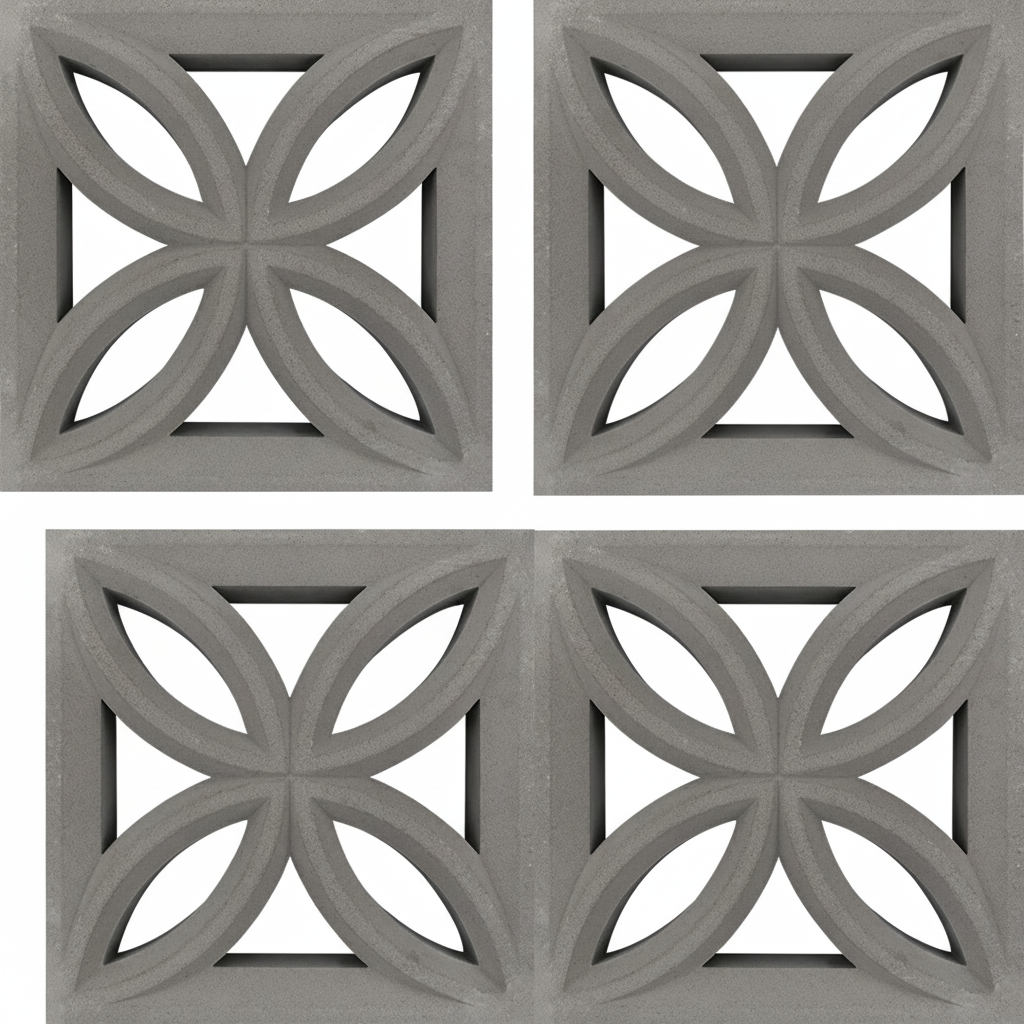 Gạch bông gió bông gió xi măng 29x29 VCB30-017 3D - Ảnh 4