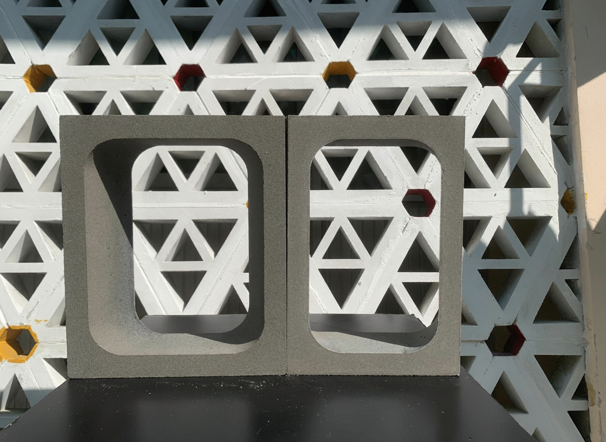 Gạch bông gió bông gió xi măng 29x24 VCBS-012 Big Pyramid - Ảnh 2