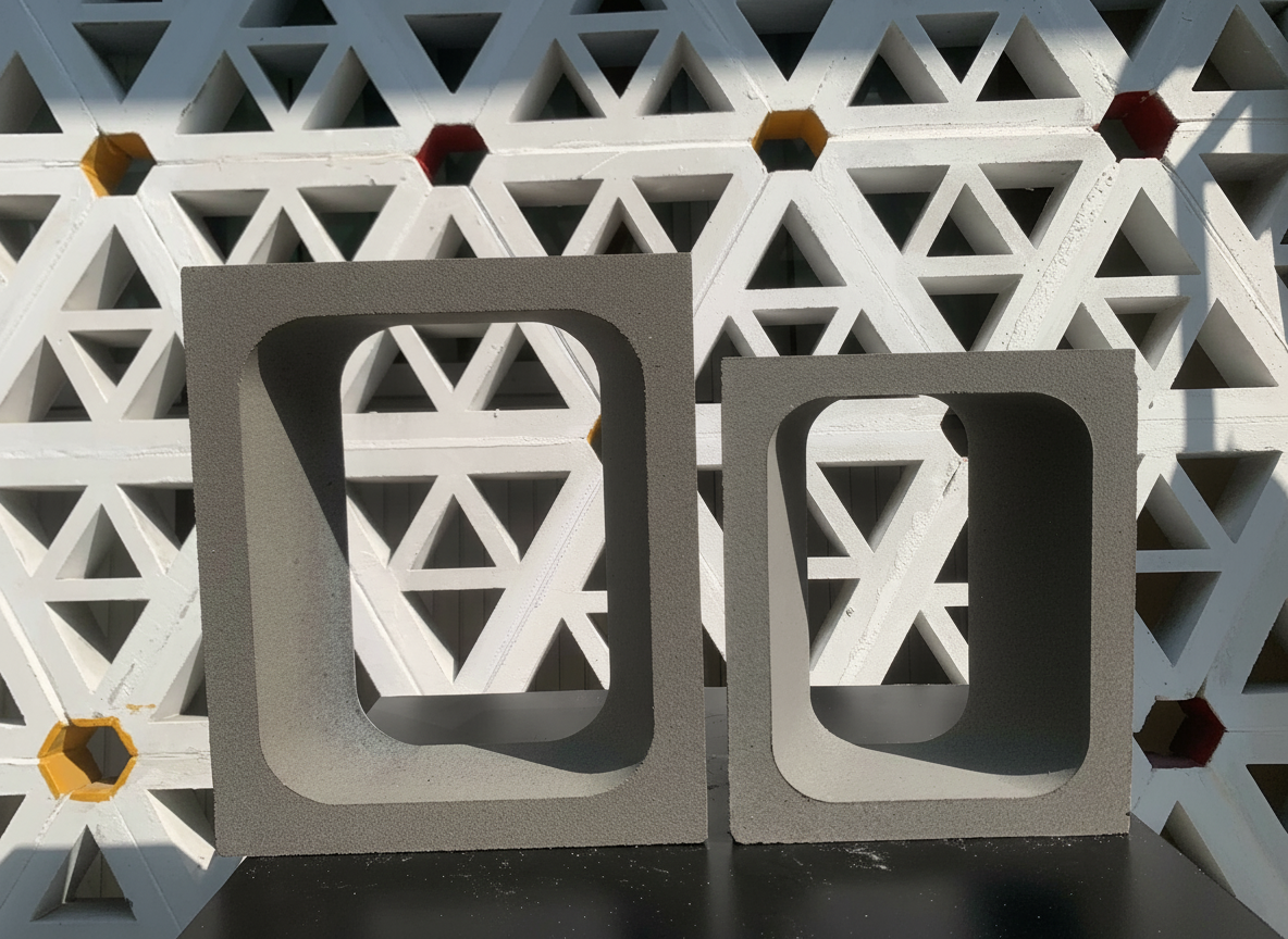 Gạch bông gió bông gió xi măng 29x24 VCBS-012 Big Pyramid - Ảnh 5