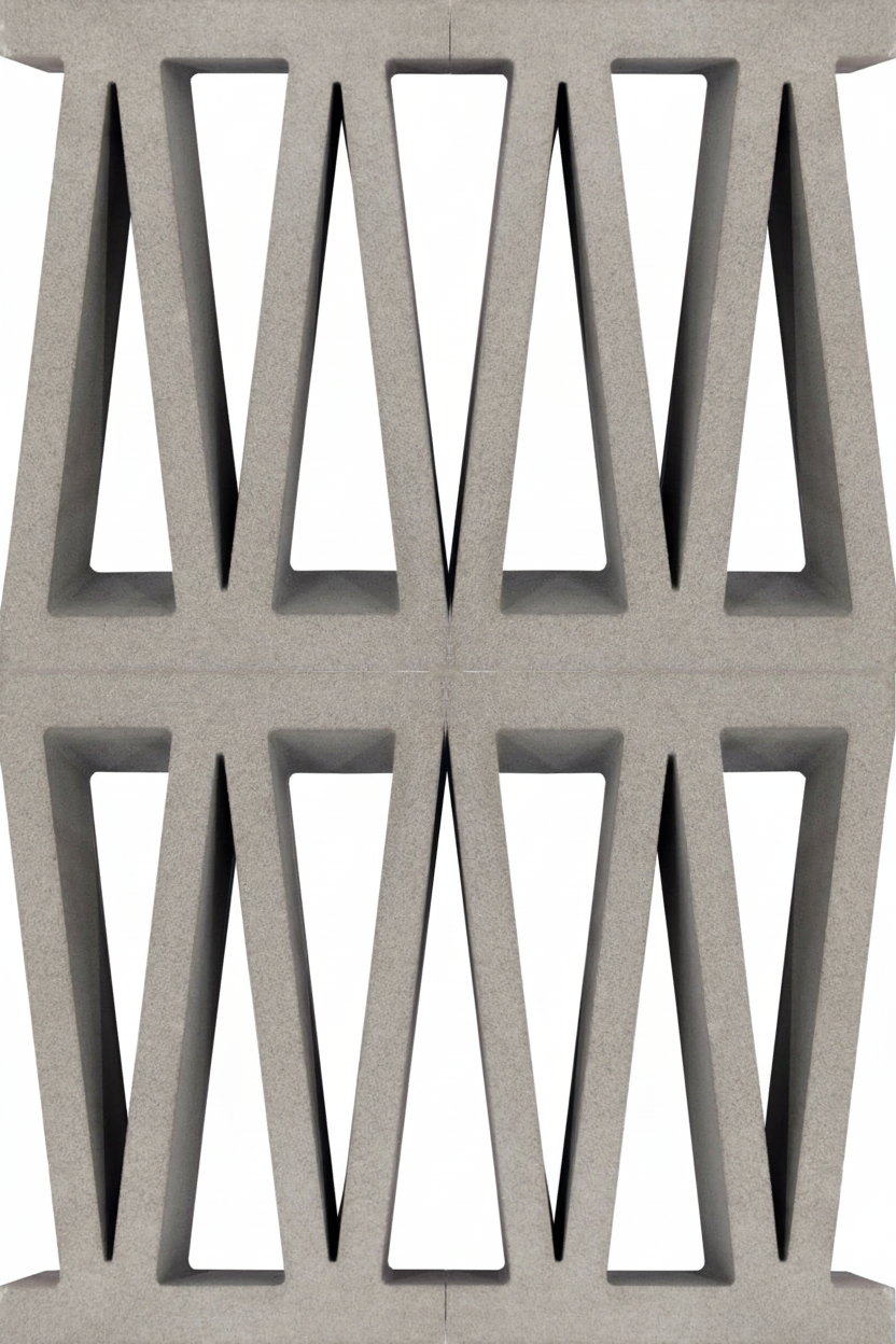 Gạch bông gió bông gió xi măng 30x20 VCBS-015-1000 DOUBLE TRIANGLE - Ảnh 2