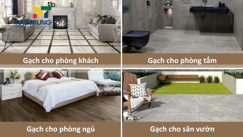 Lựa chọn gạch phù hợp theo không gian sử dụng