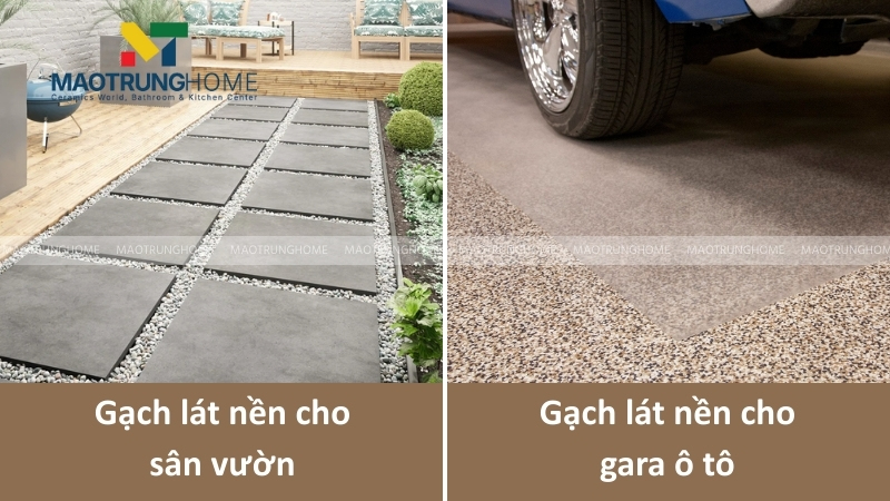 Chọn gạch lát nền cho khu vực sân vườn và gara ô tô