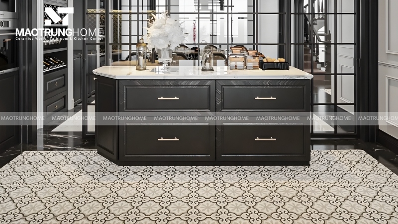 Mẫu gạch bông họa tiết Indochine đối xứng