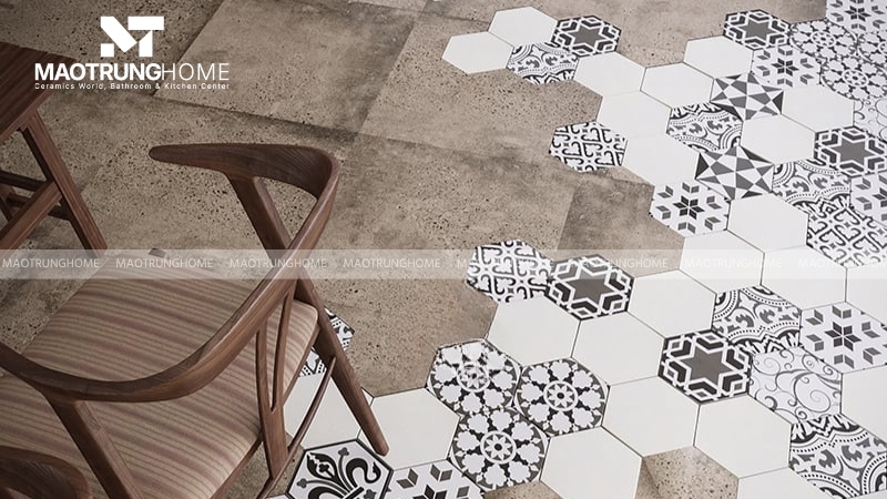 Mẫu gạch bông lục giác phá cách