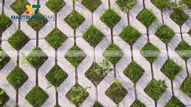 Gạch cỏ xen đá tự nhiên