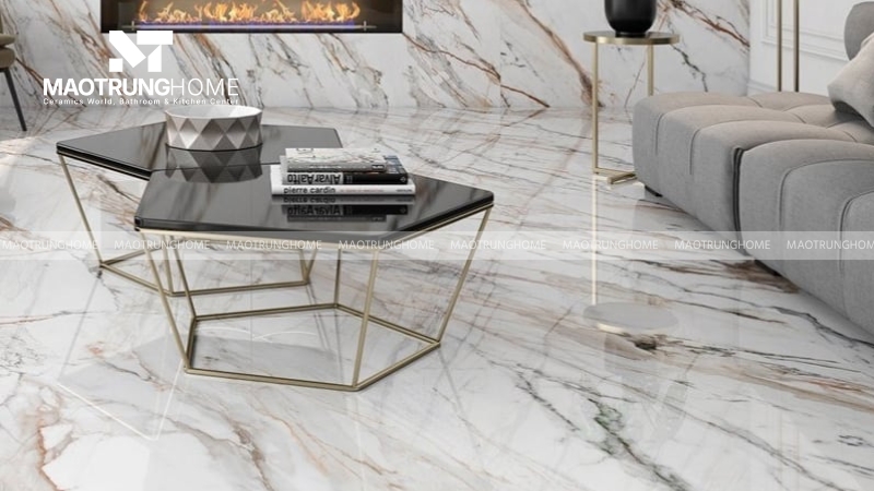 Gạch vân Marble nổi bật với những đường vân mây uốn lượn mềm mại