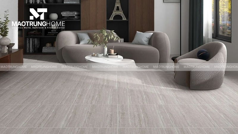 Gạch giả đá Travertine (vân đá vôi) mộc mạc